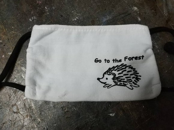 SAYASAYA FASION ハンドメイドマスク(ハリネズミ Go to forest)